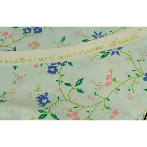 Waverly Fabric Cotton Sky Blue Floral 46W x 112L AMANDA Schumacher Bucks County - Picture 5 of 7